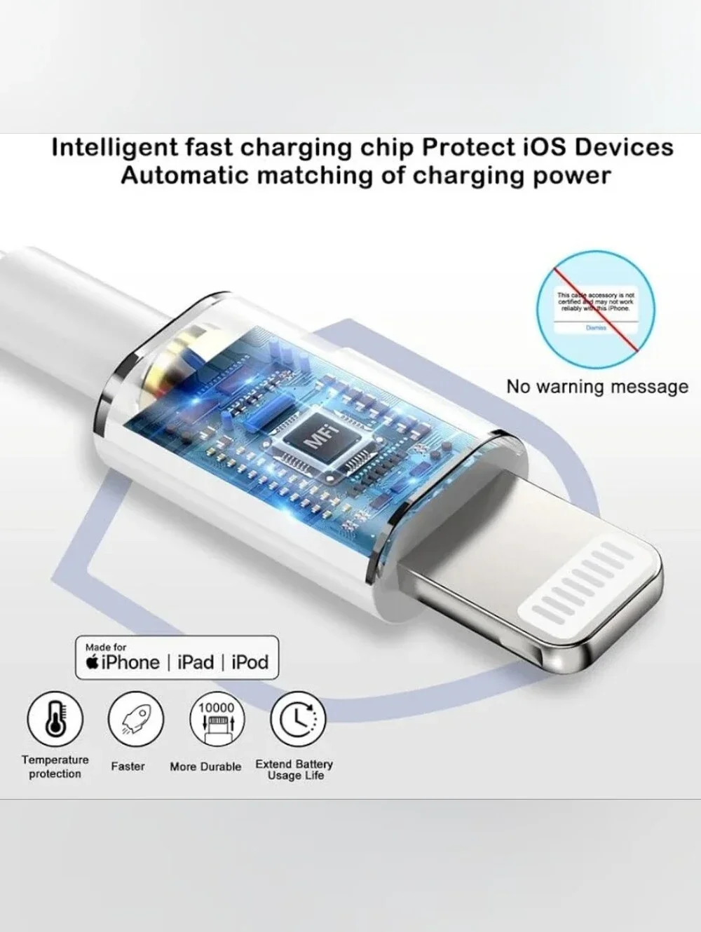 3pk 6ft iPhone Fast Charger 20W USB-C Wall Charger Block [MFi Certified]